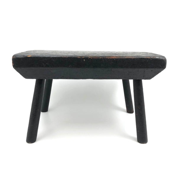 Handsome Antique Cricket Stool in Black Paint