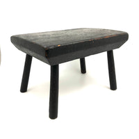 Handsome Antique Cricket Stool in Black Paint