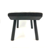 Handsome Antique Cricket Stool in Black Paint