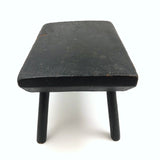 Handsome Antique Cricket Stool in Black Paint