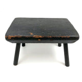 Handsome Antique Cricket Stool in Black Paint