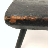 Handsome Antique Cricket Stool in Black Paint