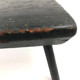 Handsome Antique Cricket Stool in Black Paint