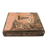 Painted Cigar Box with Wide Eyed Portrait