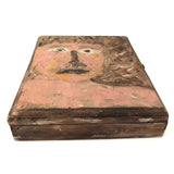 Painted Cigar Box with Wide Eyed Portrait