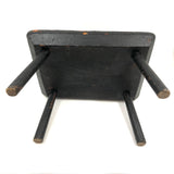 Handsome Antique Cricket Stool in Black Paint