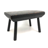 Handsome Antique Cricket Stool in Black Paint