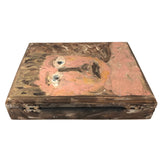 Painted Cigar Box with Wide Eyed Portrait