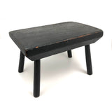 Handsome Antique Cricket Stool in Black Paint