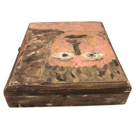 Painted Cigar Box with Wide Eyed Portrait