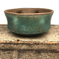 Sculptural Mid-Century Green Glazed Earthenware Studio Pottery Bowl