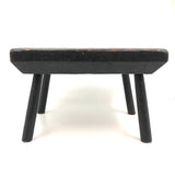 Handsome Antique Cricket Stool in Black Paint