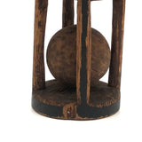 Very Sweet 19th C. Round (and Roll-able) Carved Pine Pine Ball in Cage Whimsy in Original Black Paint