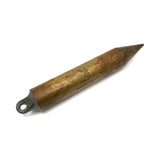 Perfect Form, Satisfying Old Fat Pencil Shaped Brass Plumb Bob