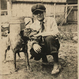 Thurston Creston Caton of Steelton, PA and His Dog, Antique Snapshot Photo