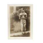 Moody Young Athlete with Ribbon on Chest, Old Snapshot Photo