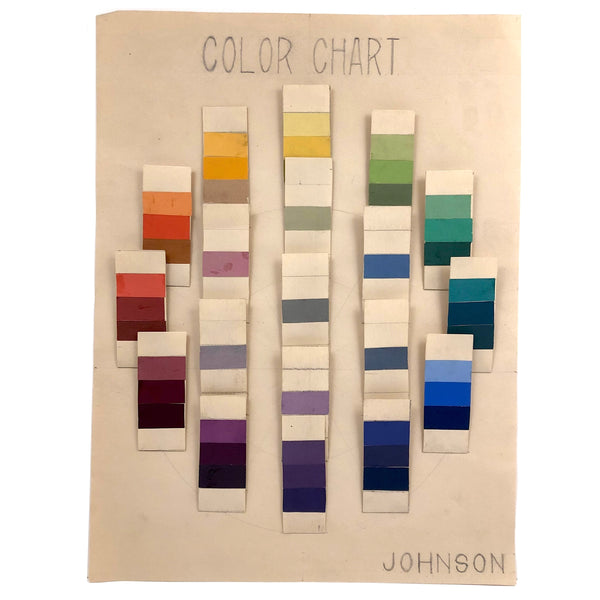 Lennart Johnson's Vintage Color Chart with Adhered Painted Strips