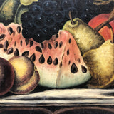 Radiant 19th Century Oil on Canvas Still Life, Pile of Fruit on Stool