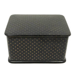 Elegant Antique Black with Gold Stars Lacquer Tea Box (with Silvered Interior)