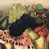 Radiant 19th Century Oil on Canvas Still Life, Pile of Fruit on Stool