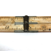 19th Century 24 Inch Double Fold Bone Ruler