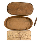 Samuel Strang's Charming 19th C. Small Bentwood Box with Tiny Graphite Pencil