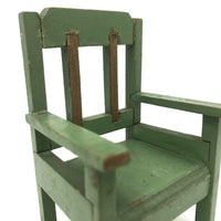 Sharp Looking C. 1920s German Green and Gold Miniature Chair