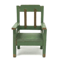 Sharp Looking C. 1920s German Green and Gold Miniature Chair