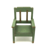 Sharp Looking C. 1920s German Green and Gold Miniature Chair