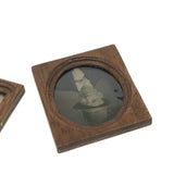 Pair of Tiny Gem Tintypes in Tiny Hand-carved Frames
