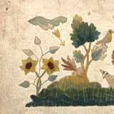 Lamb and Bird and Shooting Arrow: Early 19th C. Embroidery on Laid Paper