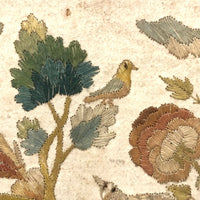 Lamb and Bird and Shooting Arrow: Early 19th C. Embroidery on Laid Paper