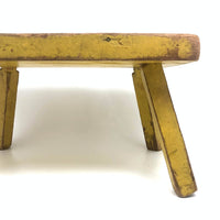 Cheerful Vintage Cricket Stool in Yellow Paint