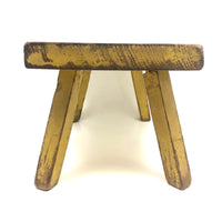 Cheerful Vintage Cricket Stool in Yellow Paint