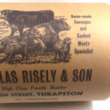 Douglas Risely & Sons, Thrapston, England, Full Dead Stock Butcher Paper Roll