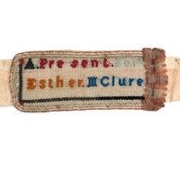 A Present for Esther MClure, Charming Antique Needlepoint Love Token Bookmark