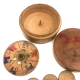 Early 20th C. Japanese Treen Boxed Horse Roulette Set