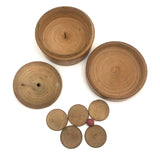 Early 20th C. Japanese Treen Boxed Horse Roulette Set