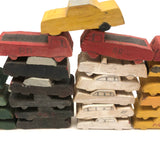 Pile of Homemade Painted Wooden Cars and Trucks