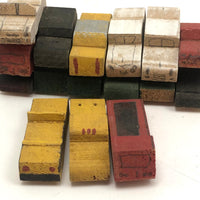 Pile of Homemade Painted Wooden Cars and Trucks