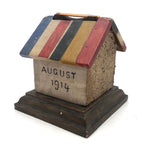 1914 WW1 Folk Art House Shaped Match Dispenser + Striker