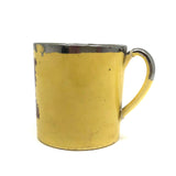 Time to Rise (and be not so very attentive to business), Early 19th C. Canary Yellow Child's Mug (Repaired Handle)