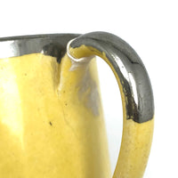 Time to Rise (and be not so very attentive to business), Early 19th C. Canary Yellow Child's Mug (Repaired Handle)