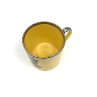 Time to Rise (and be not so very attentive to business), Early 19th C. Canary Yellow Child's Mug (Repaired Handle)