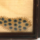 Antique Peacocks Cross Stitch Embroidery on Silk in Original Frame (Presumed Once a Tray)