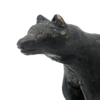 Sweet Old Carved Black Bear on Perch