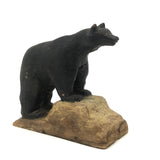 Sweet Old Carved Black Bear on Perch