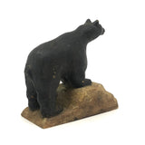 Sweet Old Carved Black Bear on Perch