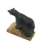 Sweet Old Carved Black Bear on Perch