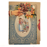 A Gift of Affection, Victorian Paper Lace and Die Cut Valentine with Excellent Color and Faces